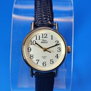 Vintage 1999 Timex INDIGLO 23mm Women's Quartz Dress Watch New Strap Restored